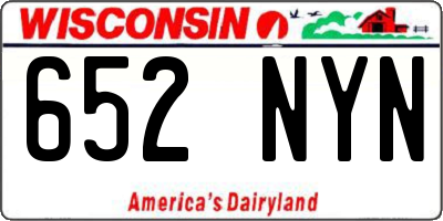 WI license plate 652NYN