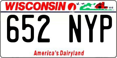 WI license plate 652NYP