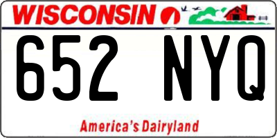 WI license plate 652NYQ