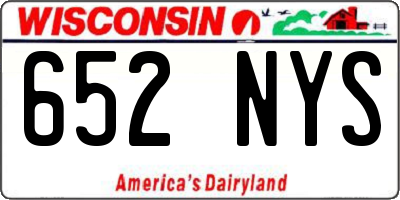 WI license plate 652NYS
