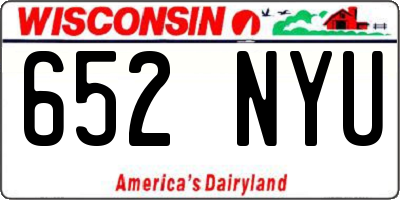 WI license plate 652NYU