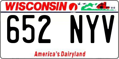 WI license plate 652NYV