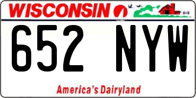 WI license plate 652NYW