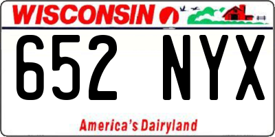 WI license plate 652NYX