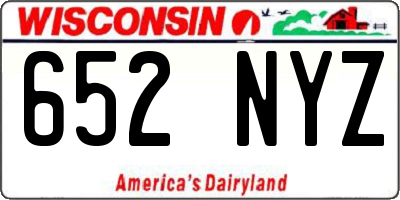 WI license plate 652NYZ
