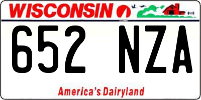 WI license plate 652NZA