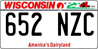 WI license plate 652NZC