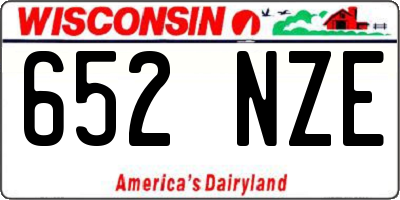 WI license plate 652NZE