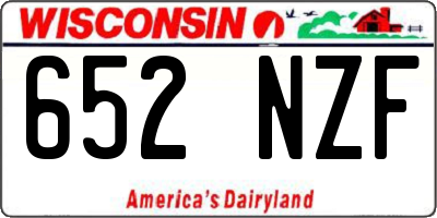 WI license plate 652NZF