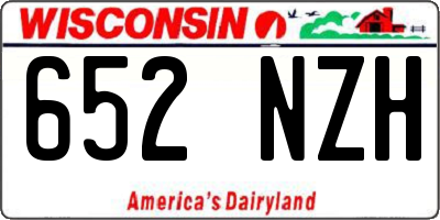 WI license plate 652NZH