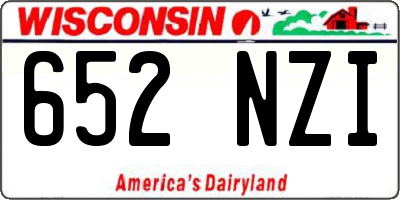 WI license plate 652NZI