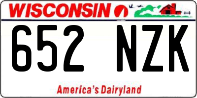 WI license plate 652NZK