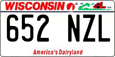 WI license plate 652NZL
