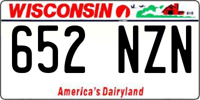 WI license plate 652NZN
