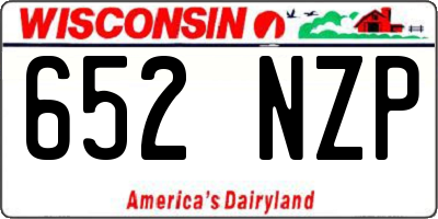 WI license plate 652NZP