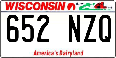 WI license plate 652NZQ