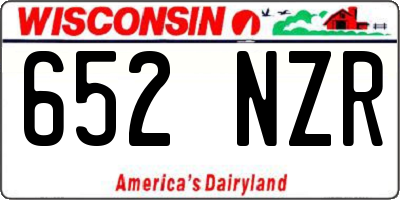 WI license plate 652NZR