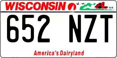 WI license plate 652NZT