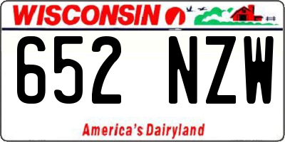 WI license plate 652NZW