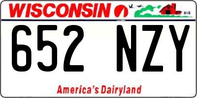 WI license plate 652NZY