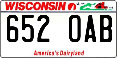 WI license plate 652OAB