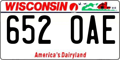 WI license plate 652OAE