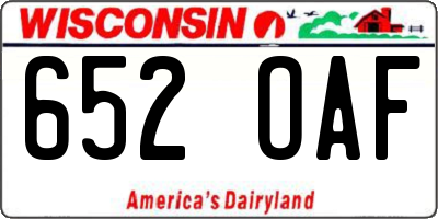 WI license plate 652OAF