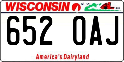 WI license plate 652OAJ
