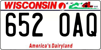 WI license plate 652OAQ