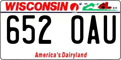 WI license plate 652OAU