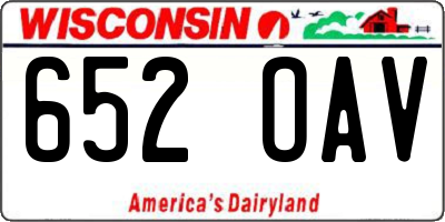 WI license plate 652OAV