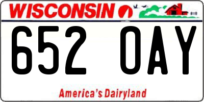WI license plate 652OAY