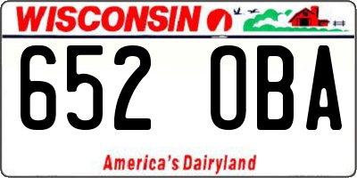 WI license plate 652OBA