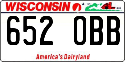 WI license plate 652OBB
