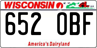 WI license plate 652OBF