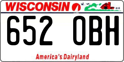WI license plate 652OBH