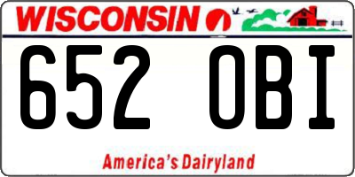 WI license plate 652OBI