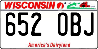 WI license plate 652OBJ