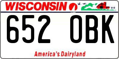 WI license plate 652OBK