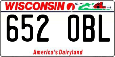WI license plate 652OBL