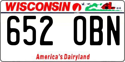 WI license plate 652OBN
