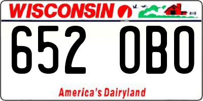 WI license plate 652OBO