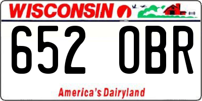 WI license plate 652OBR