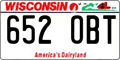 WI license plate 652OBT