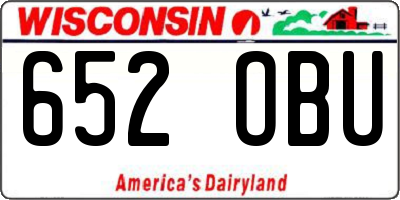 WI license plate 652OBU