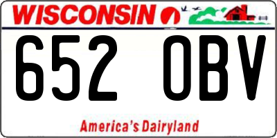 WI license plate 652OBV