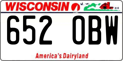 WI license plate 652OBW