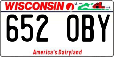 WI license plate 652OBY