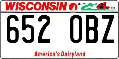 WI license plate 652OBZ
