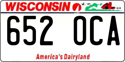 WI license plate 652OCA